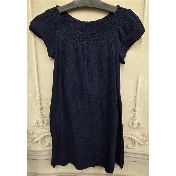 Michael Stars Dresses & Skirts - NWOT Michael Stars M Off Shoulder Gauze Minidress Navy Blue 126356